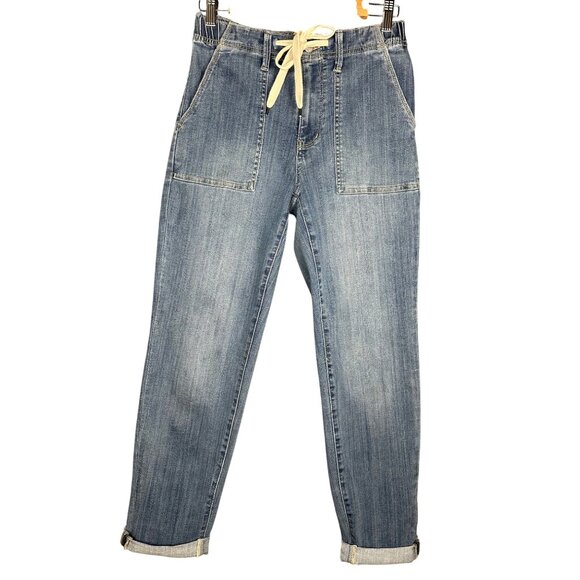 Judy Blue Drawstring Denim Jogger Jeans 3/26 Elastic Stretch Drawstring Denim - Picture 2 of 11